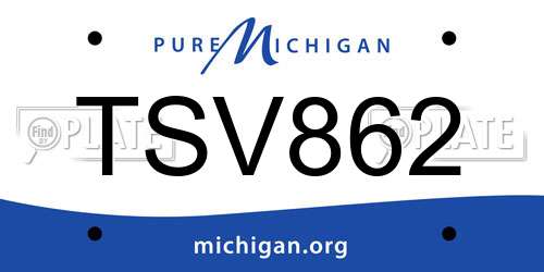 TSV862 Michigan License Plate