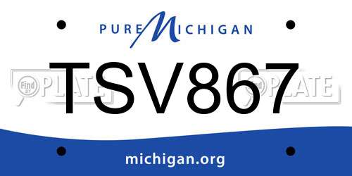 TSV867 Michigan License Plate