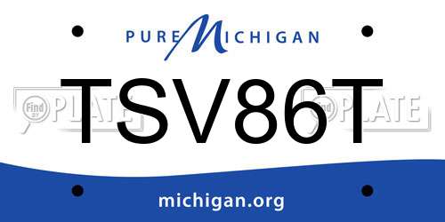 TSV86T Michigan License Plate