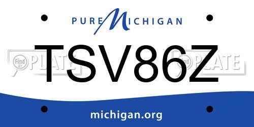 TSV86Z Michigan License Plate