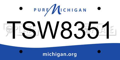 TSW8351 Michigan License Plate