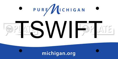 TSWIFT Michigan License Plate