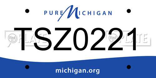 TSZ0221 Michigan License Plate