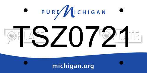 TSZ0721 Michigan License Plate