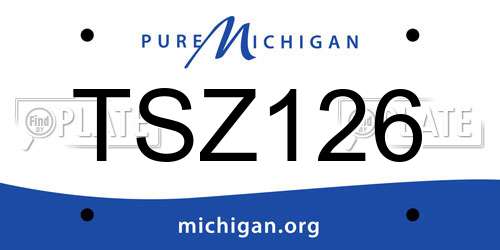 TSZ126 Michigan License Plate