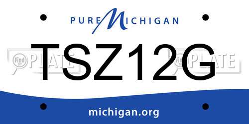TSZ12G Michigan License Plate