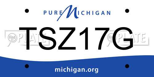 TSZ17G Michigan License Plate