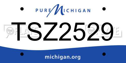 TSZ2529 Michigan License Plate