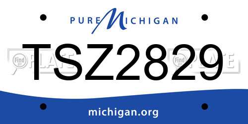 TSZ2829 Michigan License Plate