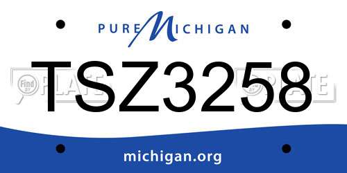 TSZ3258 Michigan License Plate
