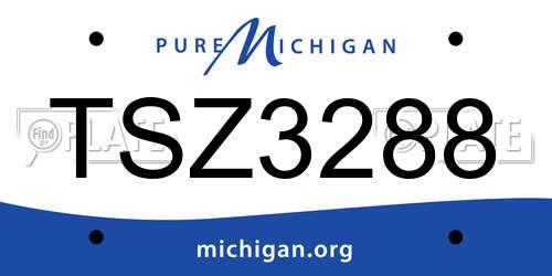 TSZ3288 Michigan License Plate