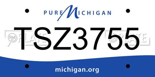 TSZ3755 Michigan License Plate