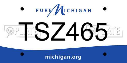 TSZ465 Michigan License Plate