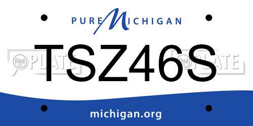 TSZ46S Michigan License Plate