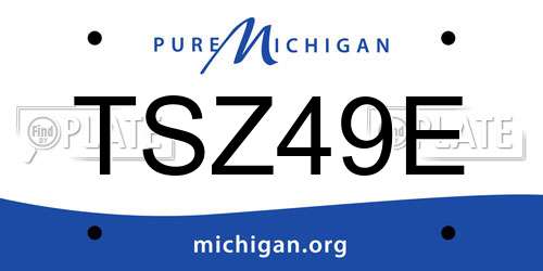 TSZ49E Michigan License Plate