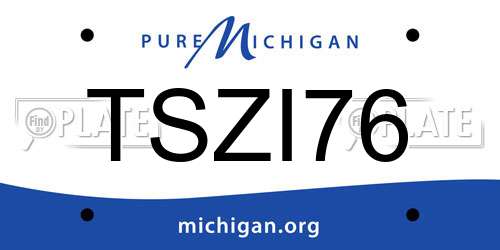 TSZI76 Michigan License Plate