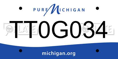 TT0G034 Michigan License Plate