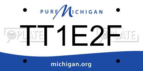 TT1E2F Michigan License Plate
