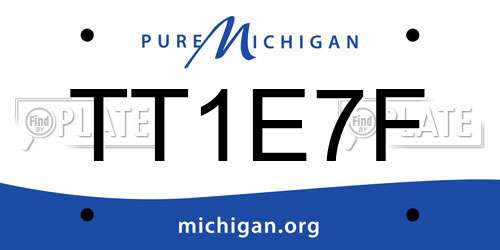 TT1E7F Michigan License Plate