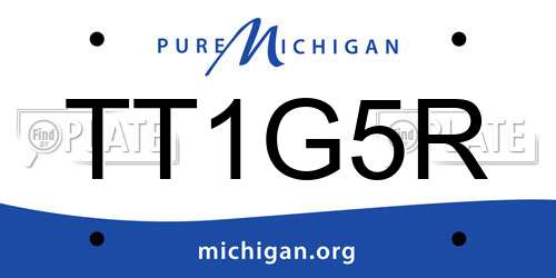 TT1G5R Michigan License Plate