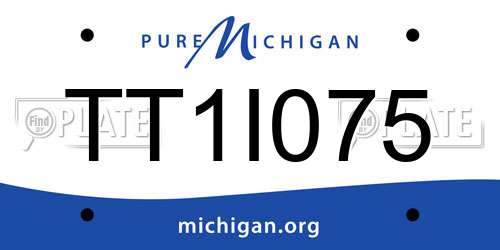 TT1I075 Michigan License Plate