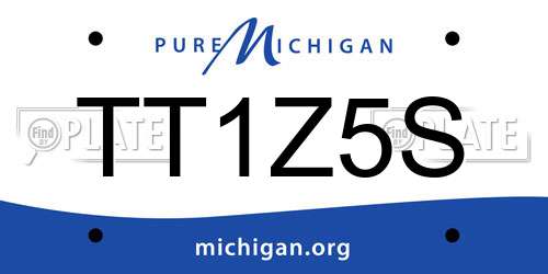 TT1Z5S Michigan License Plate
