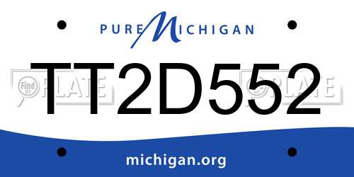 TT2D552 Michigan License Plate
