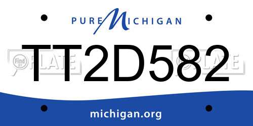 TT2D582 Michigan License Plate