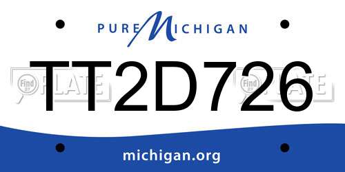 TT2D726 Michigan License Plate