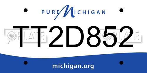 TT2D852 Michigan License Plate