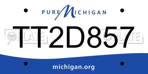 TT2D857 Michigan License Plate