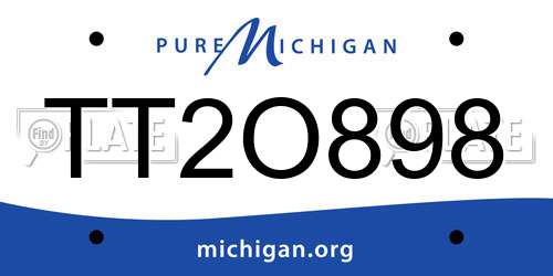 TT2O898 Michigan License Plate