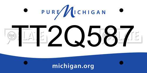 TT2Q587 Michigan License Plate
