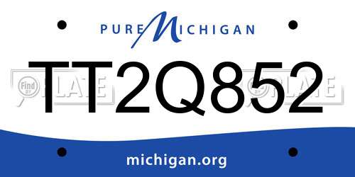 TT2Q852 Michigan License Plate