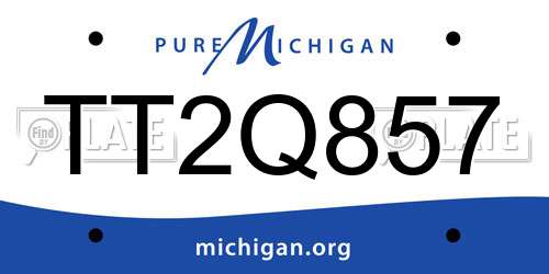 TT2Q857 Michigan License Plate