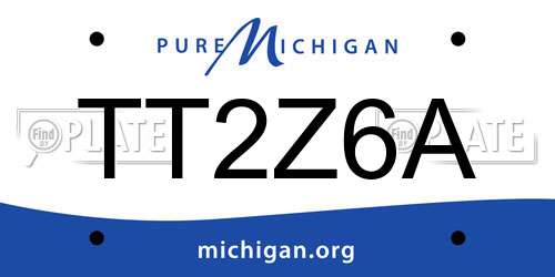 TT2Z6A Michigan License Plate