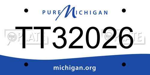 TT32026 Michigan License Plate