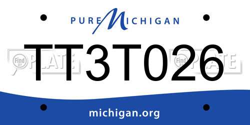 TT3T026 Michigan License Plate