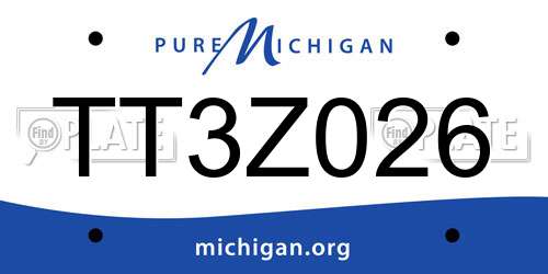 TT3Z026 Michigan License Plate