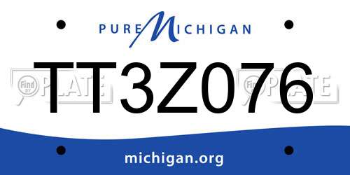 TT3Z076 Michigan License Plate