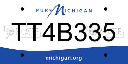 TT4B335 Michigan License Plate