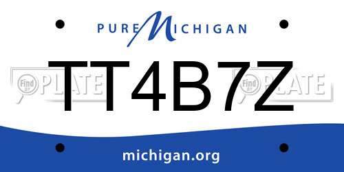 TT4B7Z Michigan License Plate