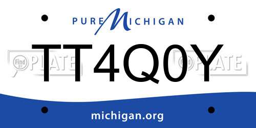TT4Q0Y Michigan License Plate