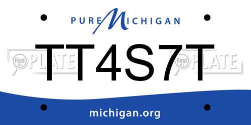 TT4S7T Michigan License Plate
