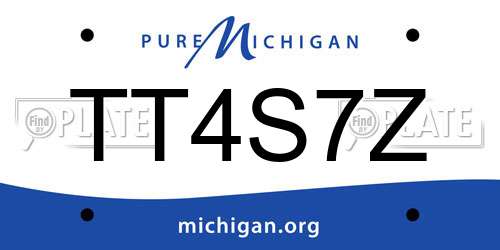 TT4S7Z Michigan License Plate