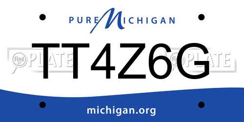 TT4Z6G Michigan License Plate