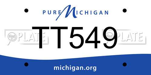 TT549 Michigan License Plate