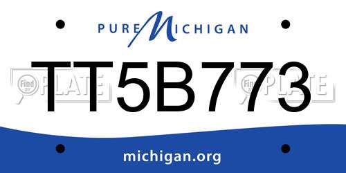 TT5B773 Michigan License Plate