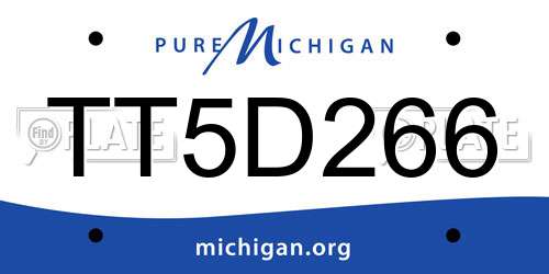 TT5D266 Michigan License Plate