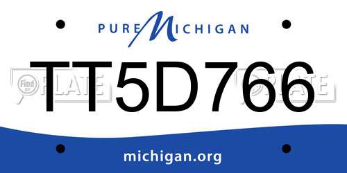 TT5D766 Michigan License Plate